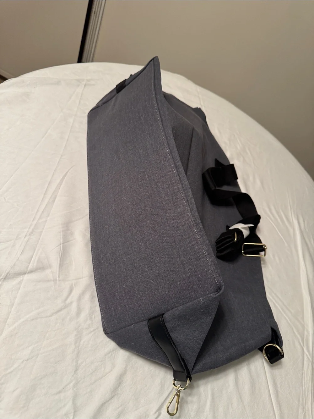 London Fog Men's Charcoal Duffel Bag with Black Straps